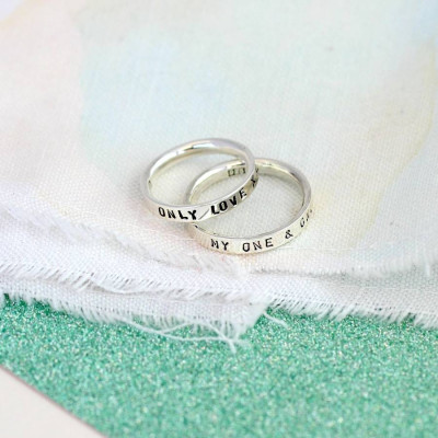 Personalised Script Ring For Couples - Handcrafted & Custom-Made