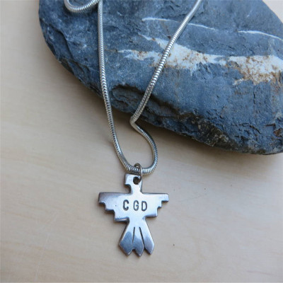 Personalised Silver Thunderbird Necklace - Handcrafted & Custom-Made