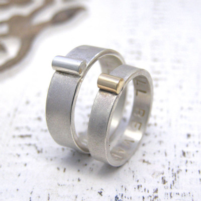 Personalised Silver And Gold His And Hers Rings - Handcrafted & Custom-Made