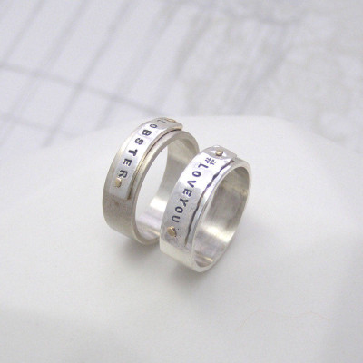 Personalised Silver And Gold Rivet Rings - Handcrafted & Custom-Made