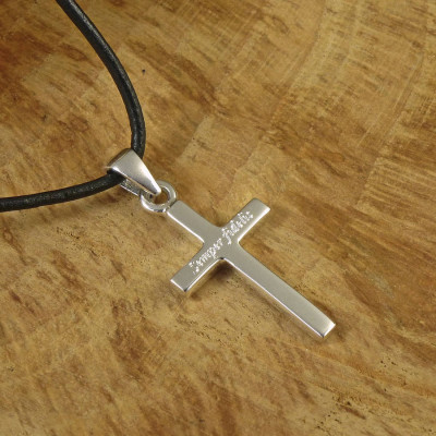 Personalised Silver Cross Necklace - Handcrafted & Custom-Made