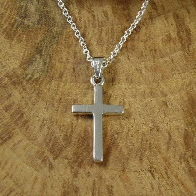 Personalised Silver Cross Necklace - Handcrafted & Custom-Made