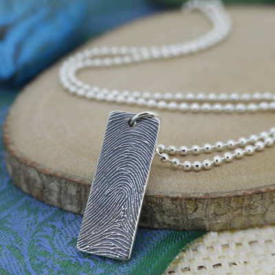 Personalised Silver Ink Fingerprint Necklace - Handcrafted & Custom-Made