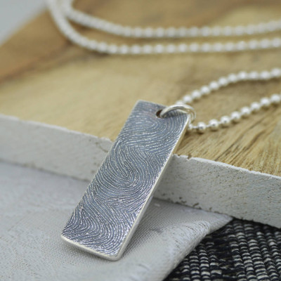 Personalised Silver Ink Fingerprint Necklace - Handcrafted & Custom-Made