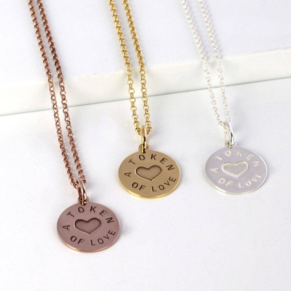 Personalised Silver And Gold Love Token Pendant - Handcrafted & Custom-Made