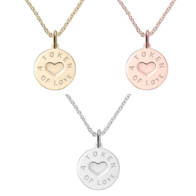 Personalised Silver And Gold Love Token Pendant - Handcrafted & Custom-Made