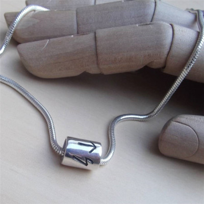 Personalised Silver Rune Thong Necklace - Handcrafted & Custom-Made