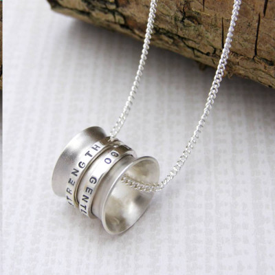 Personalised Silver Spinner Pendant - Handcrafted & Custom-Made