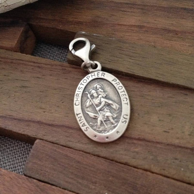 Personalised Silver St Christopher Charm - Handcrafted & Custom-Made