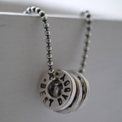 Personalised Silver Washer Necklace - Handcrafted & Custom-Made