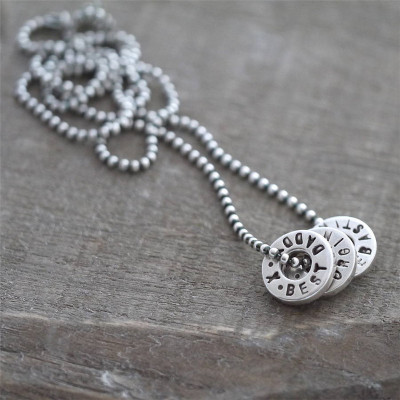 Personalised Silver Washer Necklace - Handcrafted & Custom-Made