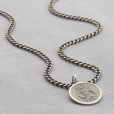 Personalised Sterling Silver St Christopher Necklace - Handcrafted & Custom-Made