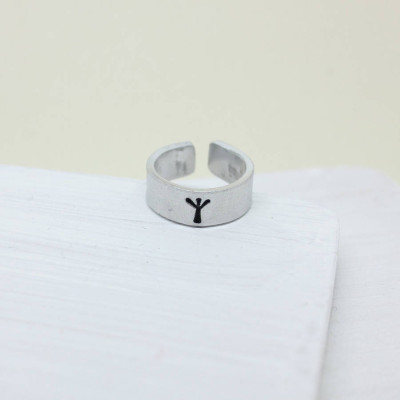 Personalised Viking Rune Initial Talisman Ring - Handcrafted & Custom-Made