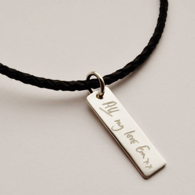 Personalised Your Handwriting Leather Necklace - Handcrafted & Custom-Made