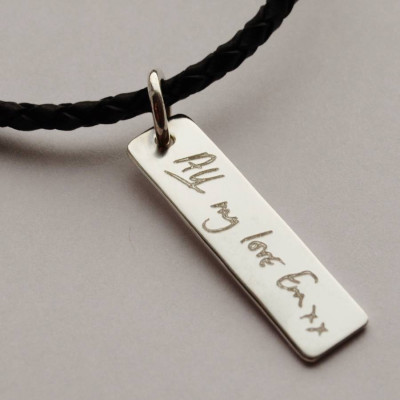 Personalised Your Handwriting Leather Necklace - Handcrafted & Custom-Made
