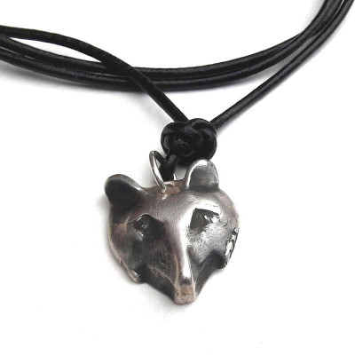 Solid Silver Fox Head Necklace - Handcrafted & Custom-Made