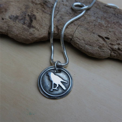 Raven Silver Pendant - Handcrafted & Custom-Made