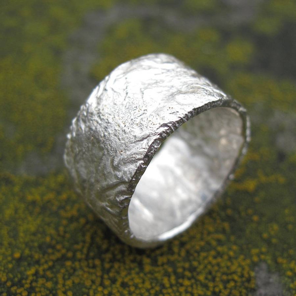 Sterling Silver Rocky Outcrop Broad Ring - Handcrafted & Custom-Made