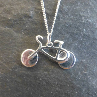 Silver Bicycle Pendant And Chain - Handcrafted & Custom-Made