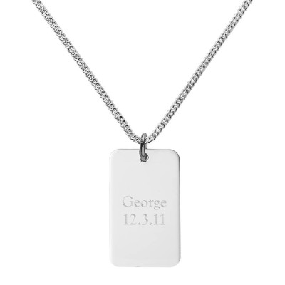 Silver Dog Tag Necklace - Handcrafted & Custom-Made