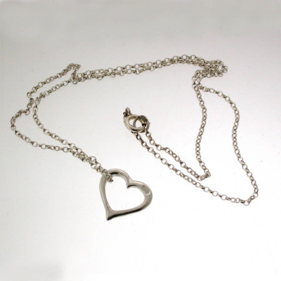 Valentines Silver Heart Necklace - Handcrafted & Custom-Made