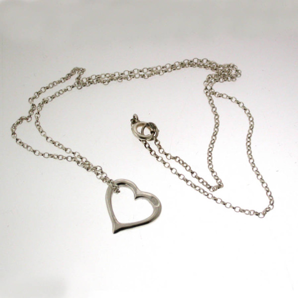 Valentines Silver Heart Necklace - Handcrafted & Custom-Made