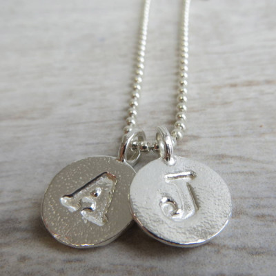 Silver Letter Charm And Ball Chain Necklace - Handcrafted & Custom-Made