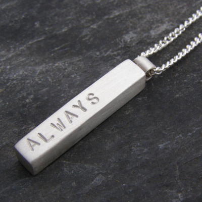 Silver Mens Chunky Personalised Pendant - Handcrafted & Custom-Made