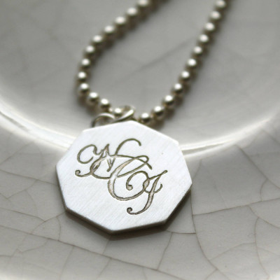 Silver Monogram Necklace - Handcrafted & Custom-Made