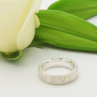 Silver Roman Numeral Ring - Handcrafted & Custom-Made