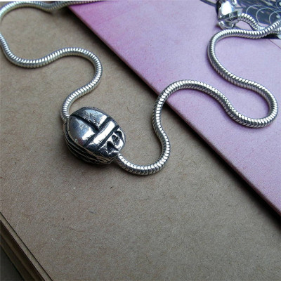 Silver Scarab Beetle Necklace - Handcrafted & Custom-Made