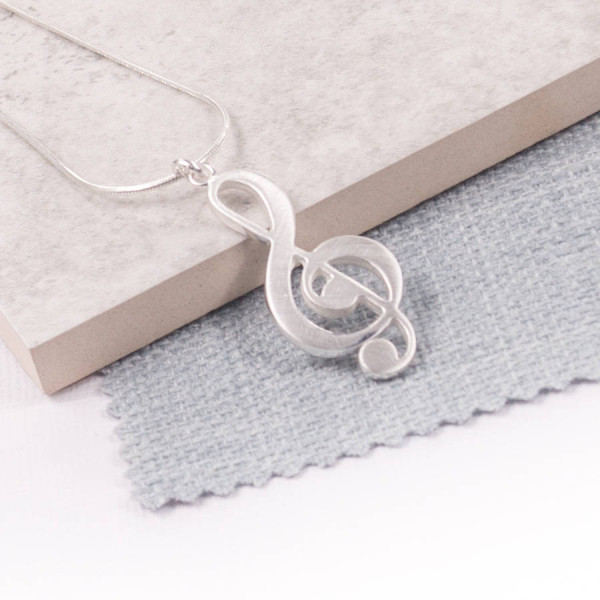 Silver Treble Clef Pendant - Handcrafted & Custom-Made