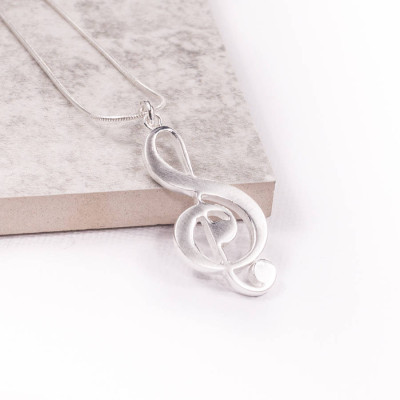 Silver Treble Clef Pendant - Handcrafted & Custom-Made
