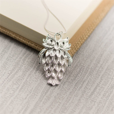 Silver Wise Owl Pendant - Handcrafted & Custom-Made