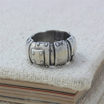 Steampunk Sterling Silver Wedding Band - Handcrafted & Custom-Made