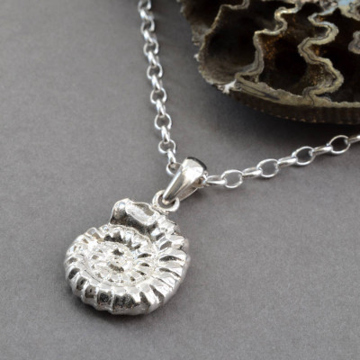 Sterling Silver Ammonite Pendant - Handcrafted & Custom-Made