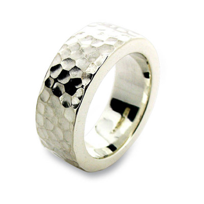 Sterling Silver Hammered Ring - Handcrafted & Custom-Made
