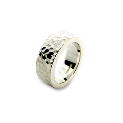 Sterling Silver Hammered Ring - Handcrafted & Custom-Made