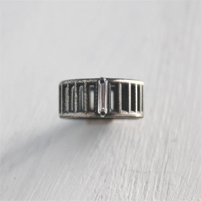 Sterling Silver Inclusions Ring - Handcrafted & Custom-Made