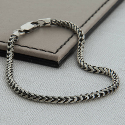 Sterling Silver Mens Snake Chain Necklace - Handcrafted & Custom-Made