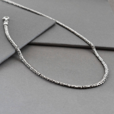 Sterling Silver Oval Borobudur Necklace - Handcrafted & Custom-Made
