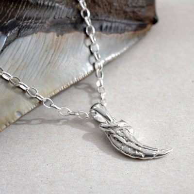 Sterling Silver Raptor Claw Pendant - Handcrafted & Custom-Made