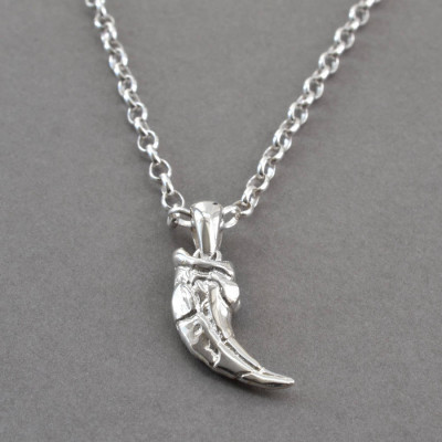 Sterling Silver Raptor Claw Pendant - Handcrafted & Custom-Made