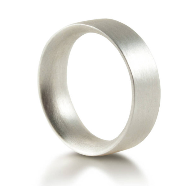 Mens Sterling Silver Wedding Ring Comfort Fit Matt - Handcrafted & Custom-Made