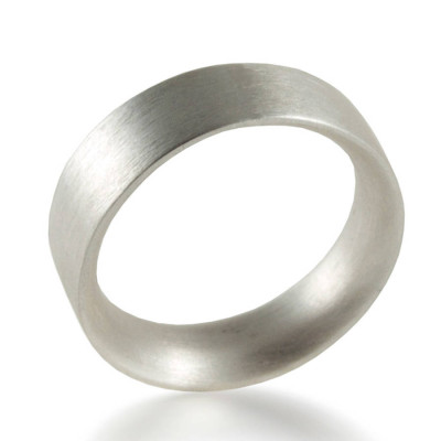 Mens Sterling Silver Wedding Ring Comfort Fit Matt - Handcrafted & Custom-Made