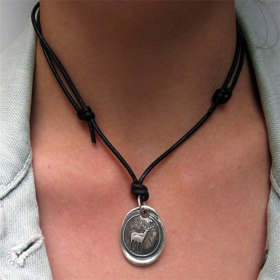 Wax Seal Deer Necklace - Handcrafted & Custom-Made