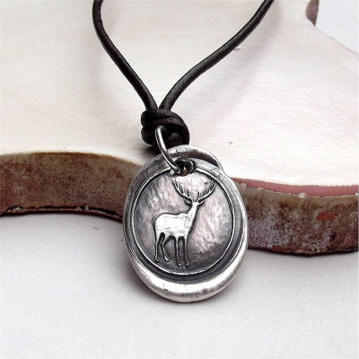 Wax Seal Deer Necklace - Handcrafted & Custom-Made