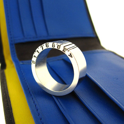 Wide Silver Barcode Ring - Handcrafted & Custom-Made