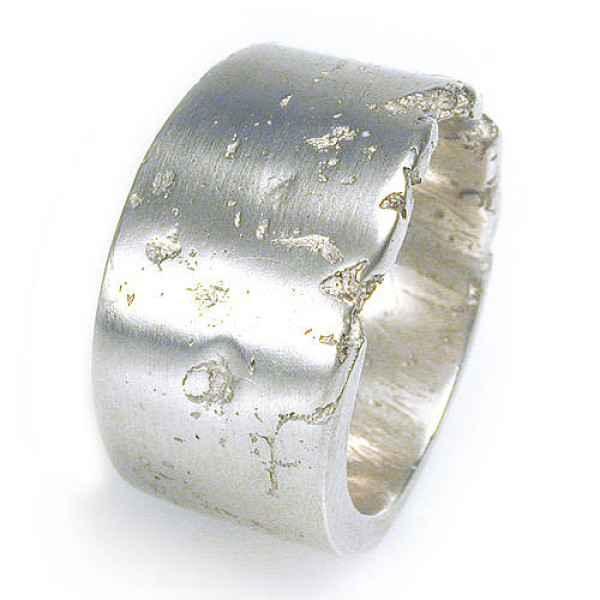 Wide Silver Concrete Ring - Handcrafted & Custom-Made